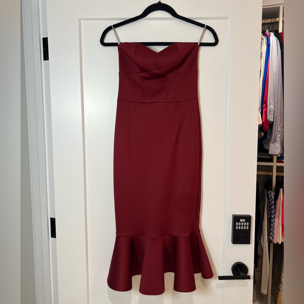 ASOS Strapless Burgundy Dress